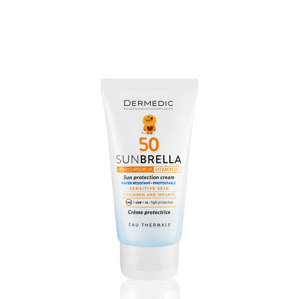 Sun protective face cream SPF 50 from the first month of life